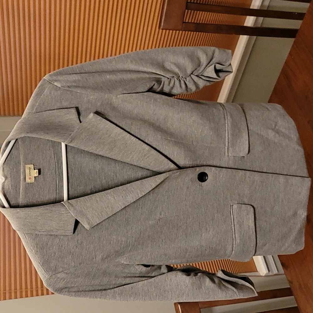 Cremieux three quarter sleeve jacket, grey, size XS.